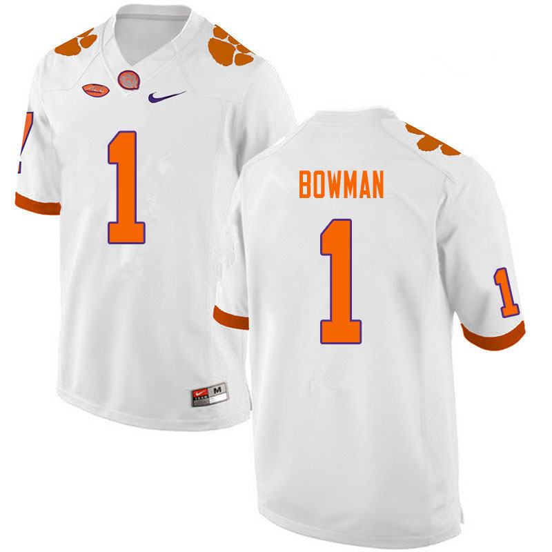 Men #1 Demarkcus Bowman Clemson Tigers College Football Jerseys Sale-White - Click Image to Close